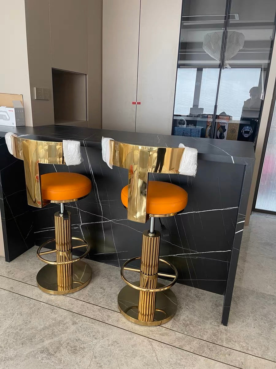 Elegant bar stool pump mechanism rotatable seat