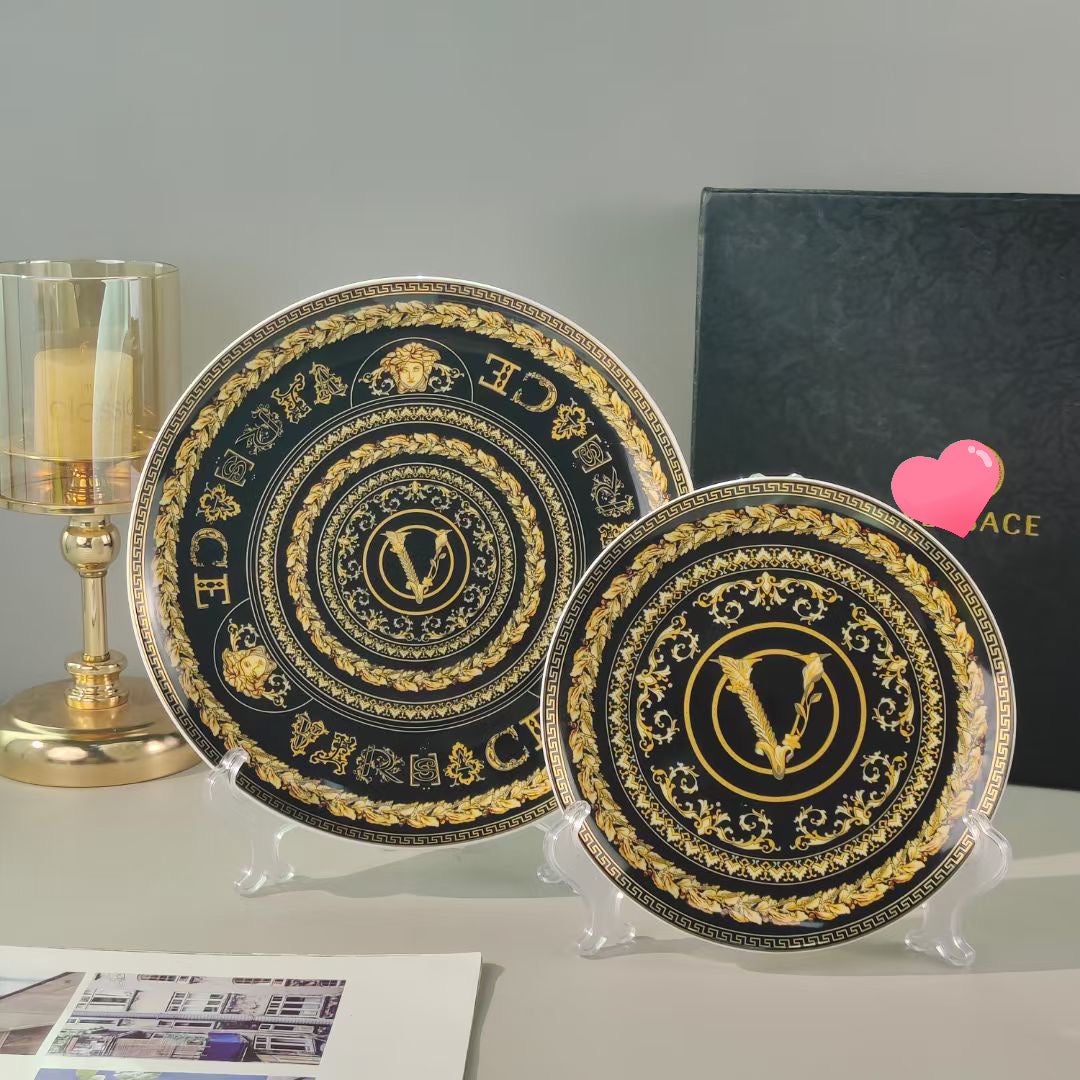 Christmas gift Brand V steak plate coffee cup set luxurious tableware gift