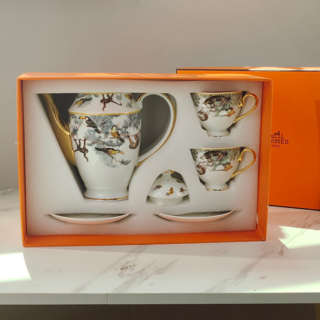 Christmas gift Brand Teapot Coffee Cup Elegant Gift Set Free Shipping