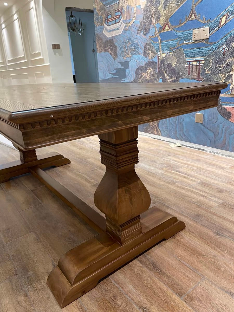 American style solid wood dining table black walnut American cherry waxwood