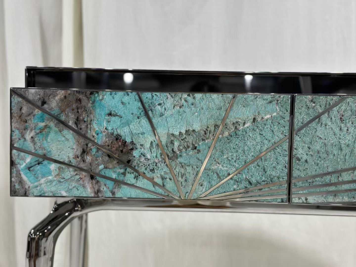 Luxurious Brazil Marble Console Stylish Side Table Modern Home