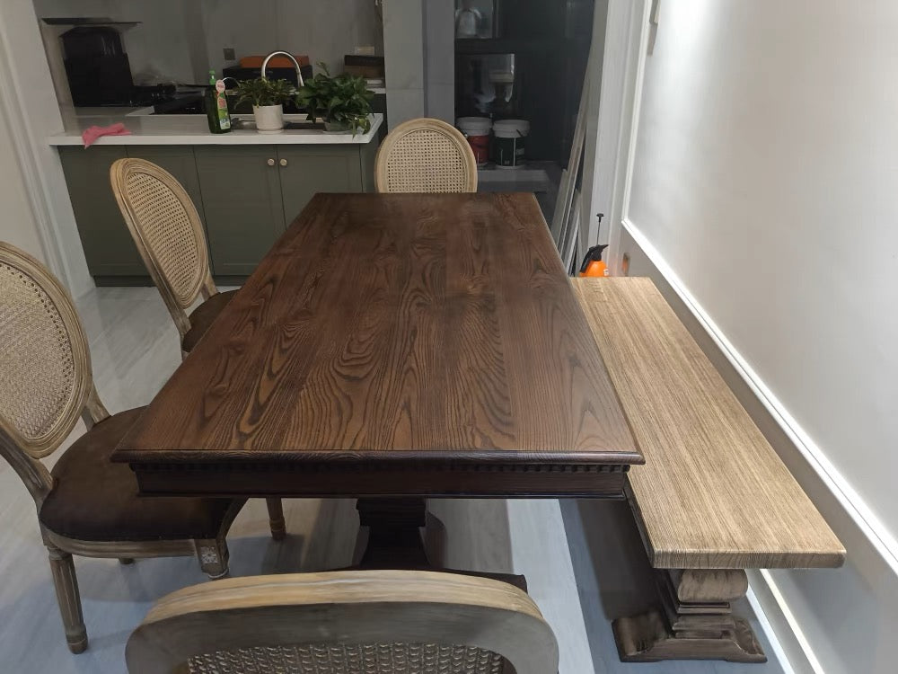 American style solid wood dining table black walnut American cherry waxwood