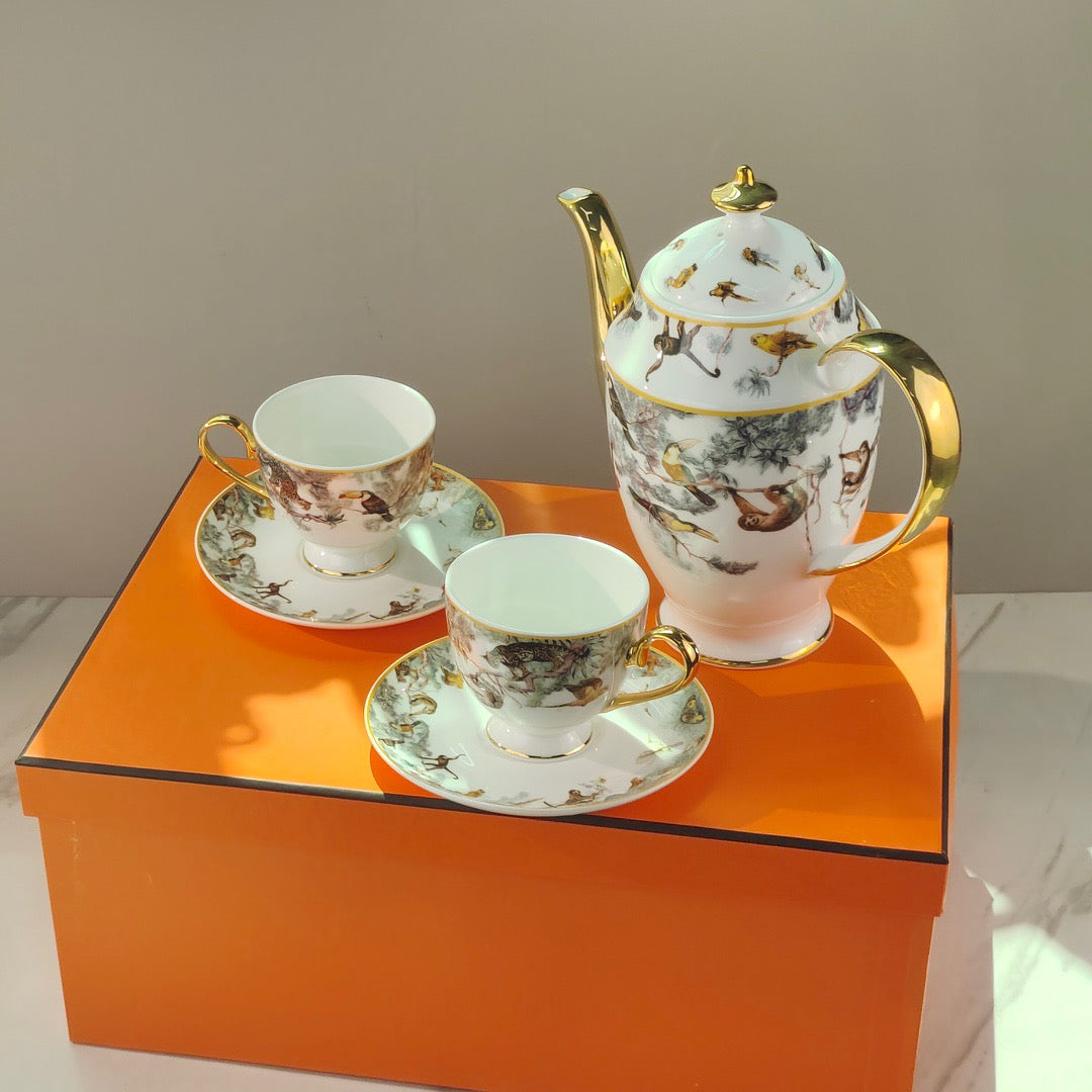 Christmas gift Brand Teapot Coffee Cup Elegant Gift Set Free Shipping