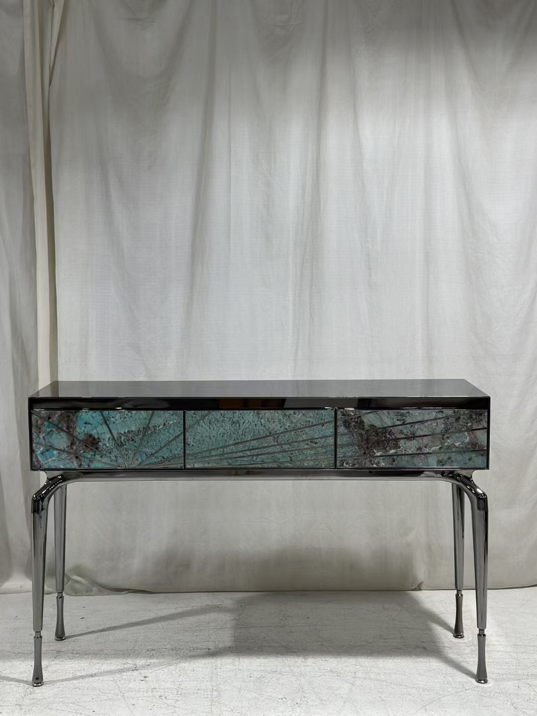 Luxurious Brazil Marble Console Stylish Side Table Modern Home