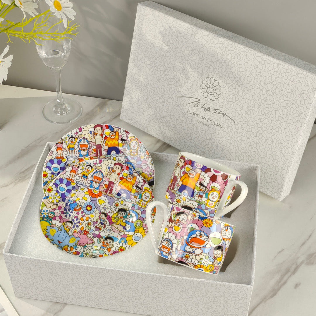 Christmas Gift Brand Murakami Takashi Coffee Cup Set Porcelain Tableware Free Shipping