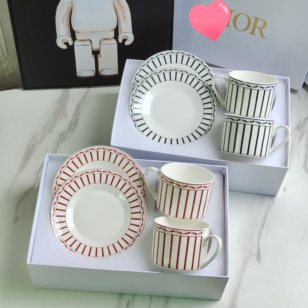 Christmas gift Brand coffee cup plate set luxurious gift elegant tableware free shipping