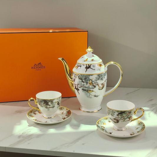 Christmas gift Brand Teapot Coffee Cup Elegant Gift Set Free Shipping