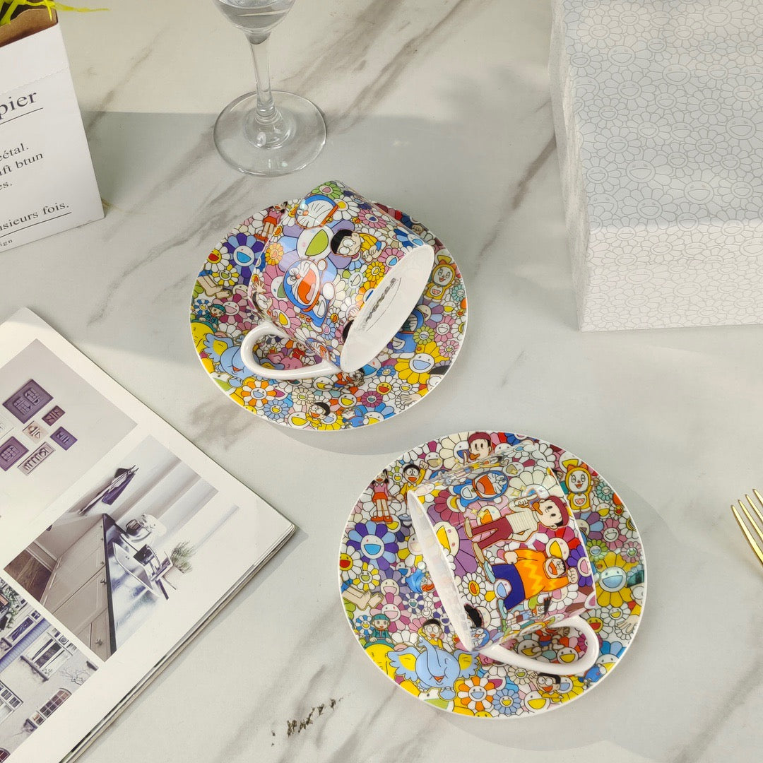 Christmas Gift Brand Murakami Takashi Coffee Cup Set Porcelain Tableware Free Shipping