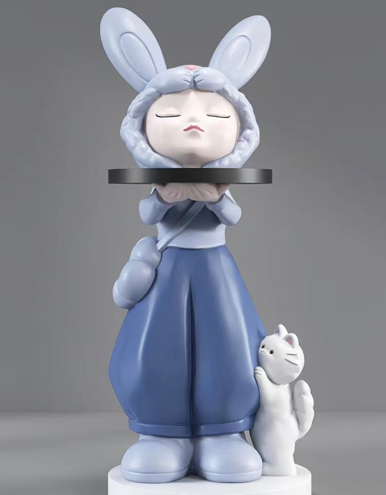 Rabbit girl side table build-in audio equipment Bluetooth connection fashion coffee table