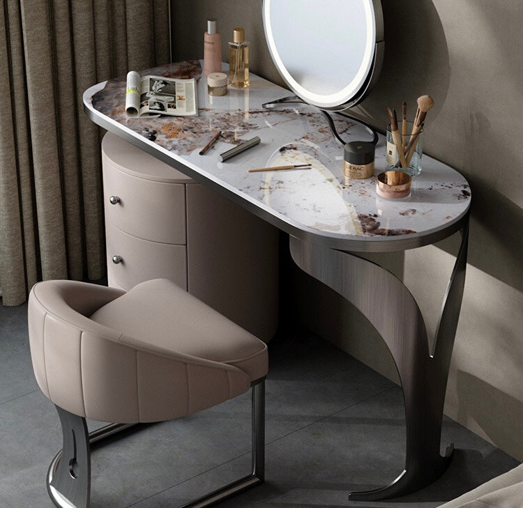 Classic dresser luxury Pandora marble gun black stainless steel bedroom dresser office table