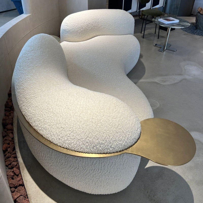Fleece sofa curved sofa cashew shape sofa