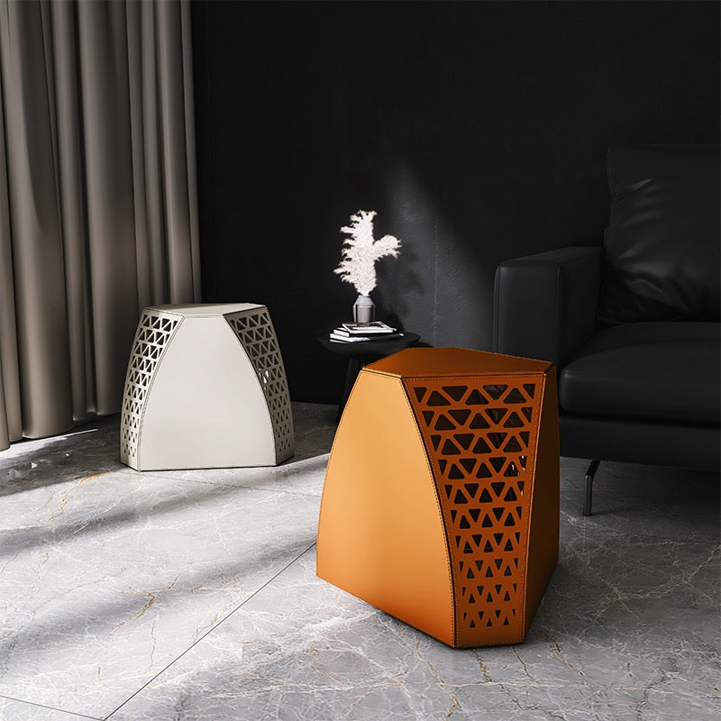 Hollow out leather dresser chair fashionable dressing stool