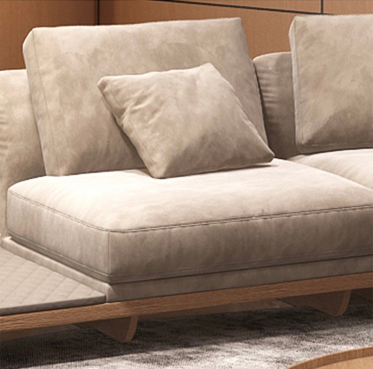Stylish And Minimalist Design Suede Luxury Sofa Solid Wood Base