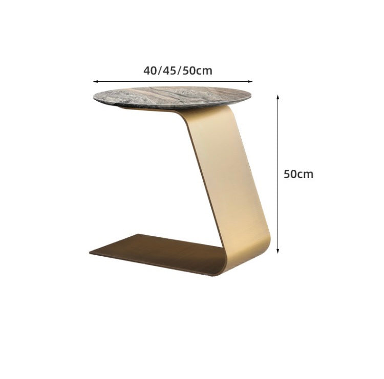 L shape side table natural marble table