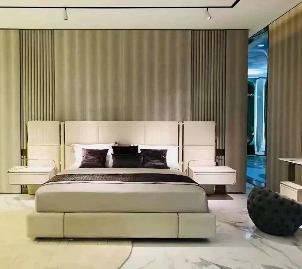 Italian nubuck bed luxury wedding bed villa double bed