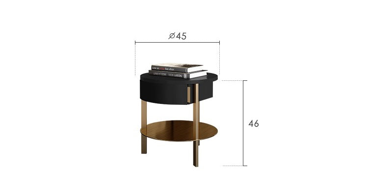 Mute track nightstand elegant hairline stainless steel bedside table