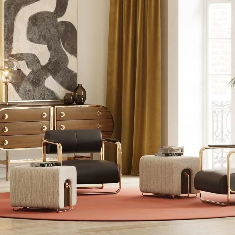 Bedroom Stool shoes Bench Stool Leather Brass Stool Classic Design