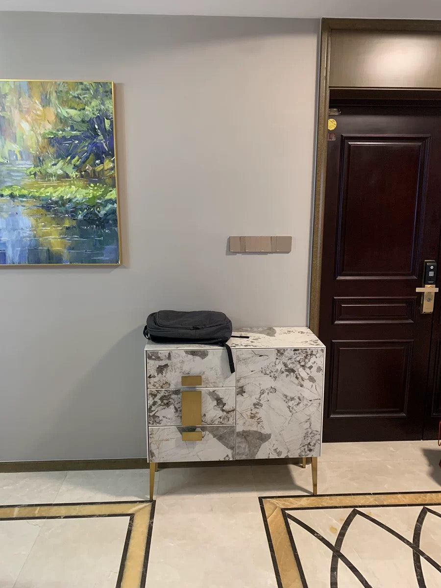 Luxury slim marble Side cabinet sideboard