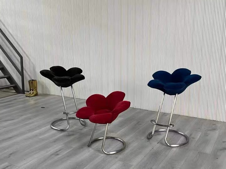 Flower dining chair creative bar stool spring unique home