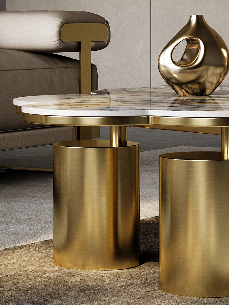 Cloud coffee table set luxurious natural marble customized furniture