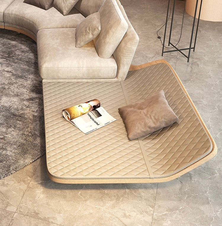 Stylish And Minimalist Design Suede Luxury Sofa Solid Wood Base
