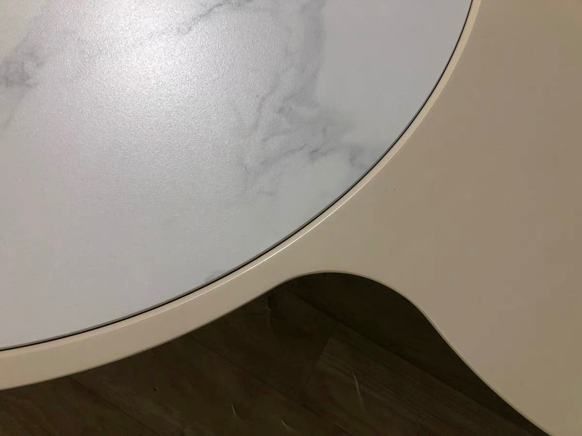 Cloudy shape marble wood coffee table