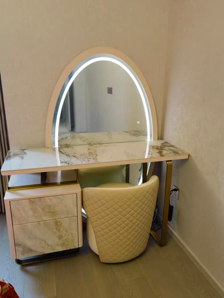 Elegant dresser girls dresser oval mirror led lighting