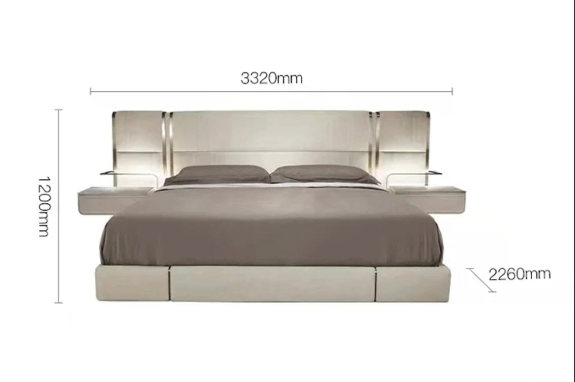 Italian nubuck bed luxury wedding bed villa double bed
