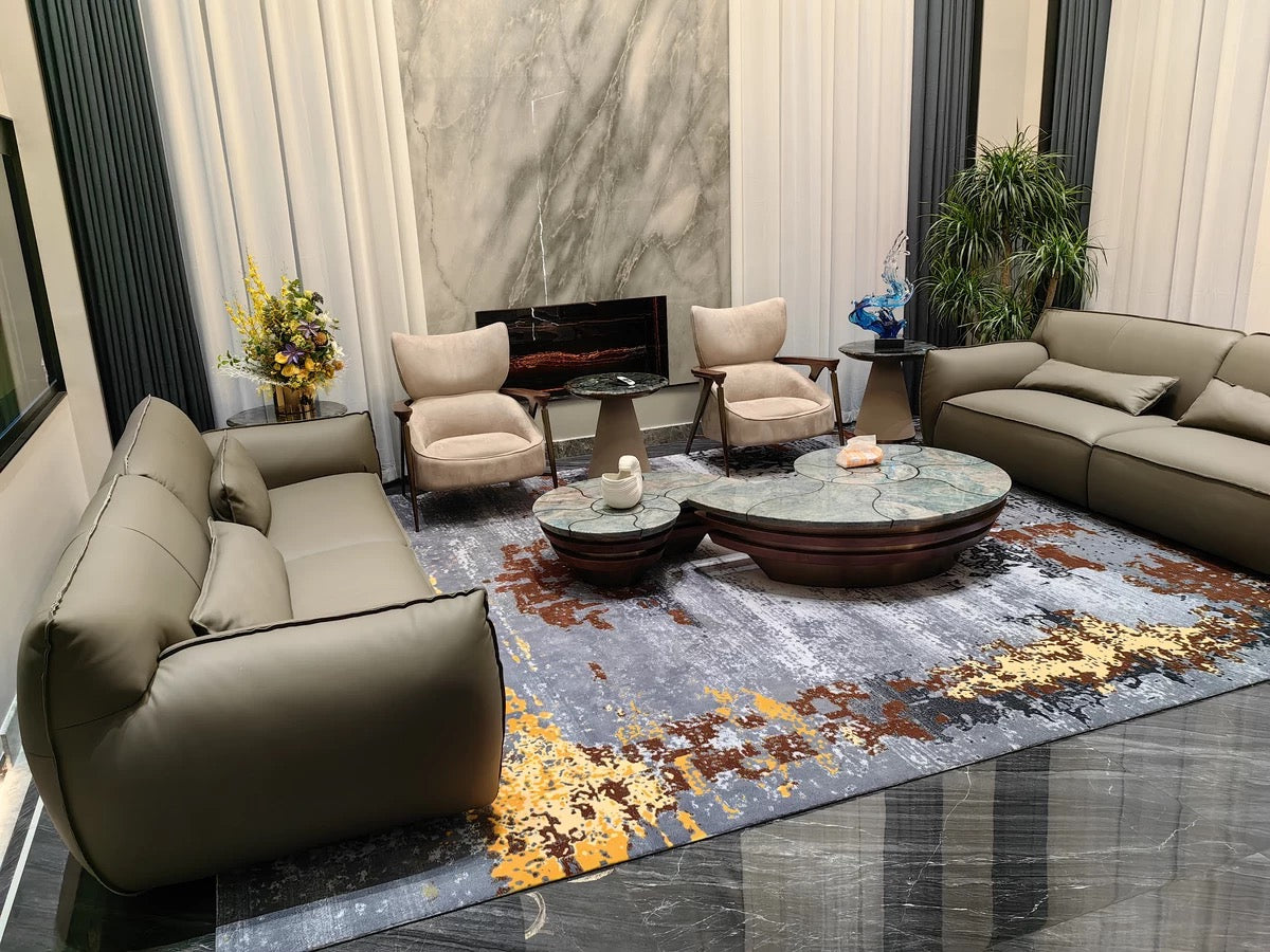 Distinctive conch shape coffee table vogue furniture luxury natural marble table