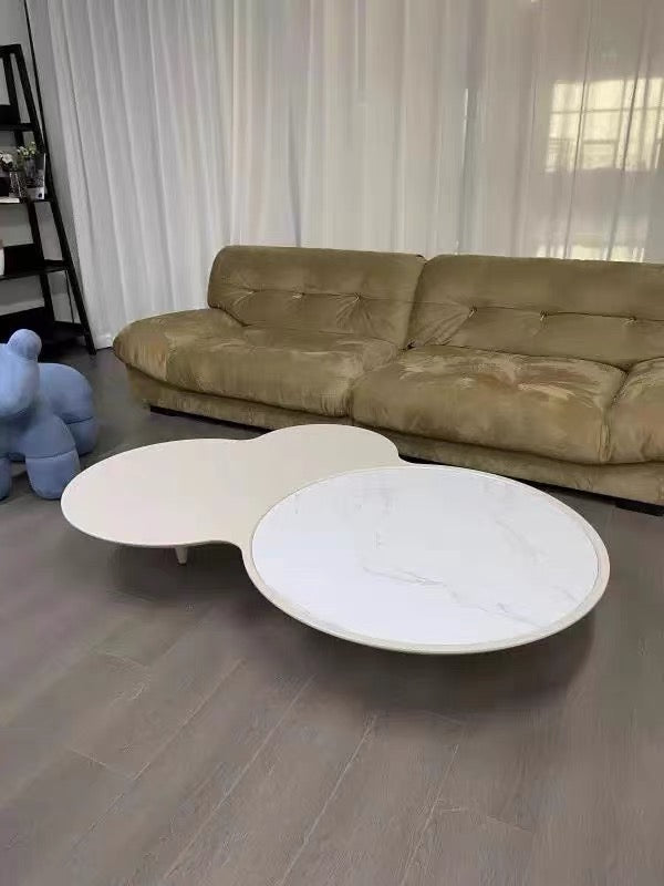 Cloudy shape marble wood coffee table
