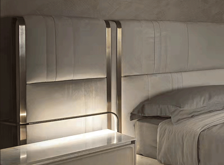Italian nubuck bed luxury wedding bed villa double bed