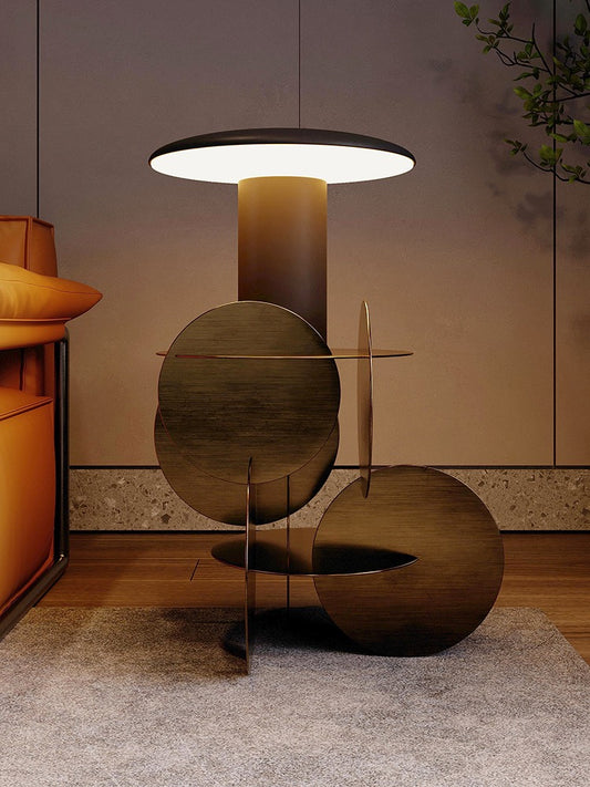 Unique styling side table Architectural aesthetic design nightstand