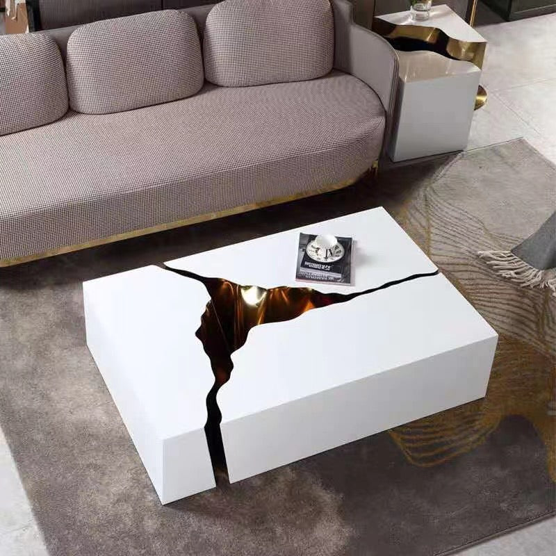Abstract shape splitting coffee table high technique Stainless steel artwork