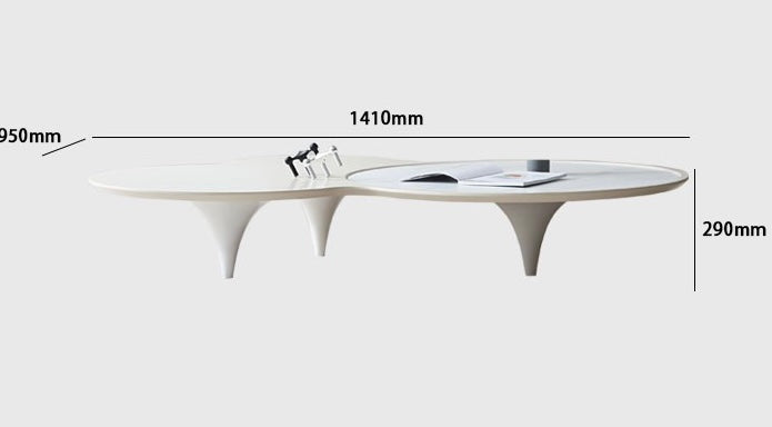 Cloudy shape marble wood coffee table