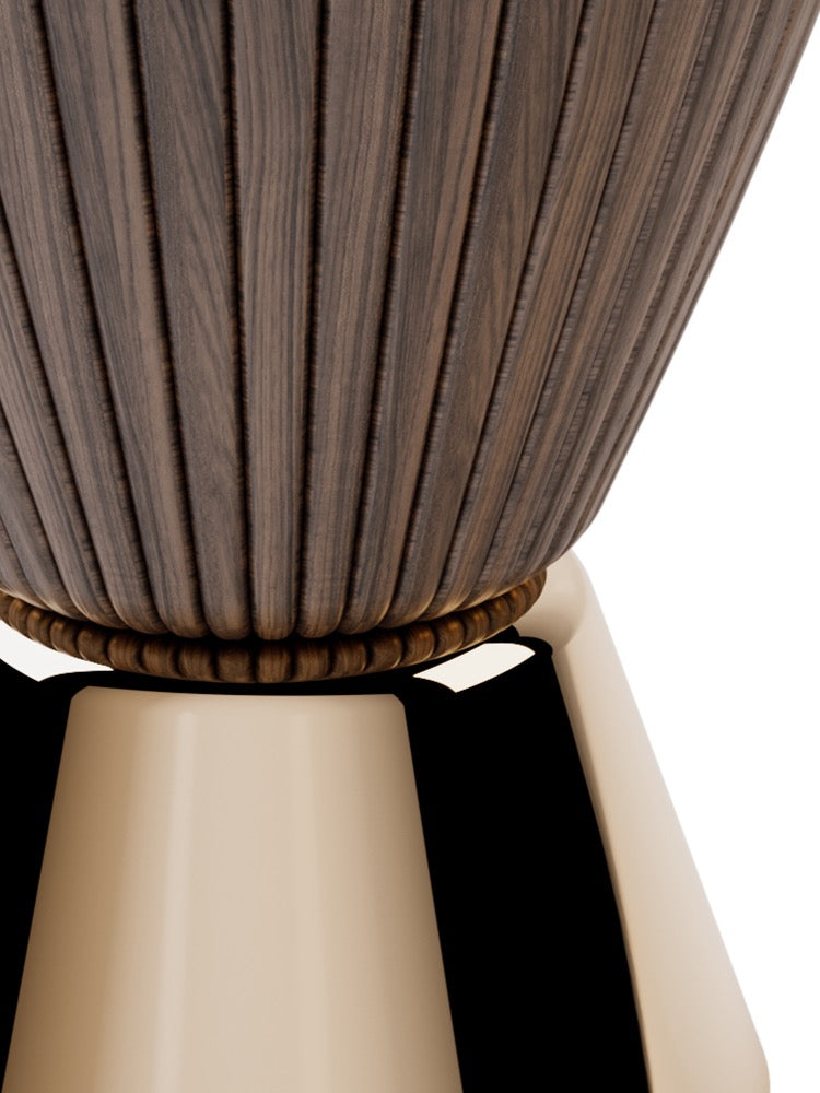 Solid North American black walnut luxurious side table elegant funnel shape coffee table