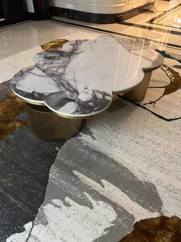 Cloud coffee table set luxurious natural marble customized furniture