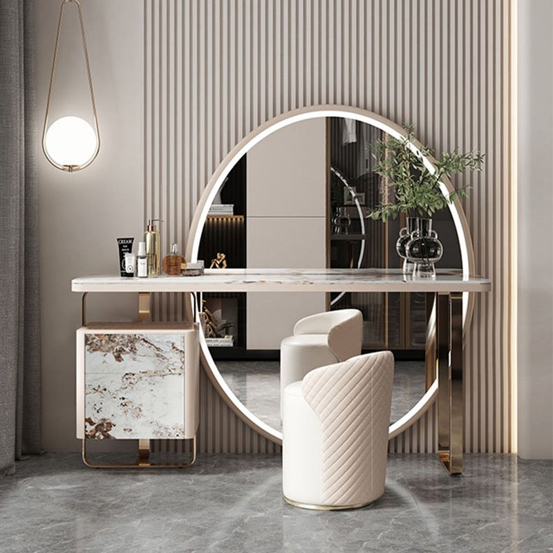 Elegant dresser girls dresser oval mirror led lighting