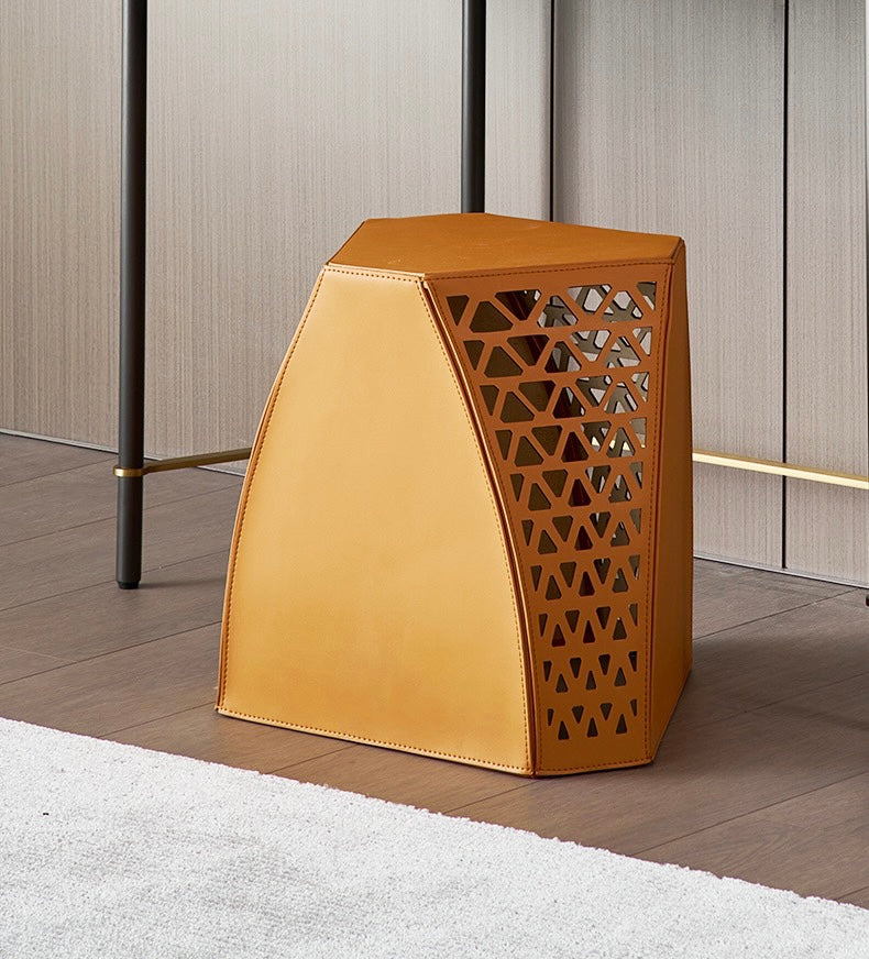 Hollow out leather dresser chair fashionable dressing stool