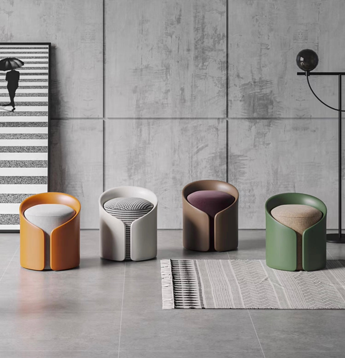 Dresser chair vogue round dressing stool elegant home macaron colors