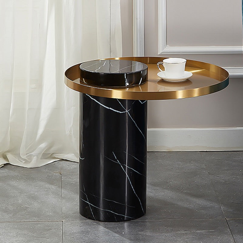 Marble with Stainless Steel Elegant Side Table Hot Sale
