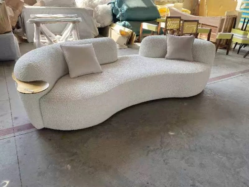Fleece sofa curved sofa cashew shape sofa