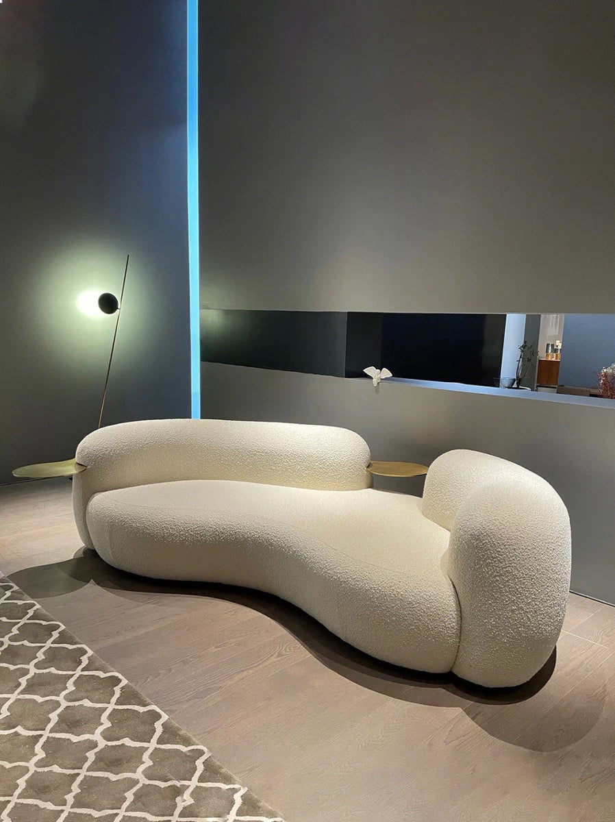 Fleece sofa curved sofa cashew shape sofa