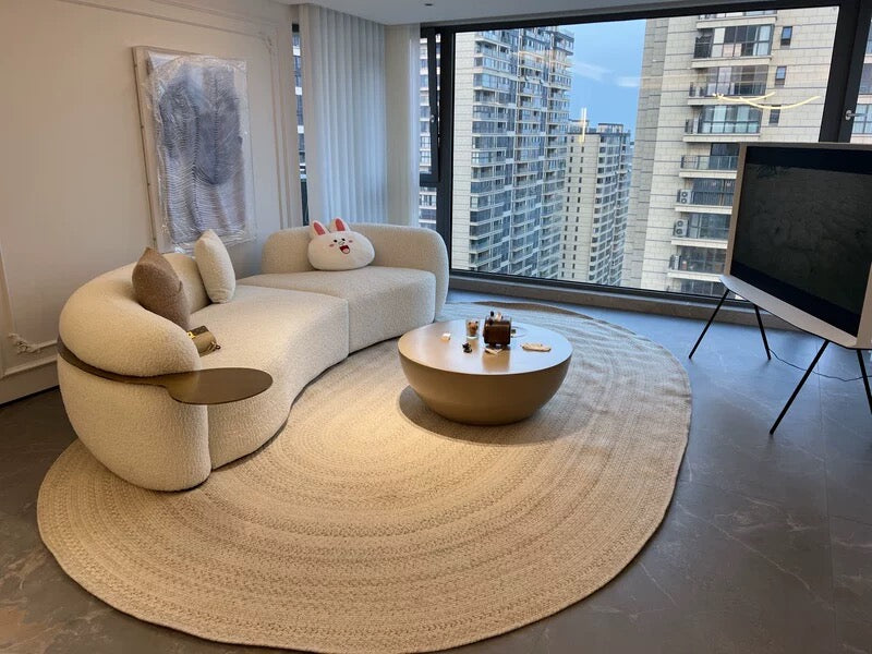 Fleece sofa curved sofa cashew shape sofa