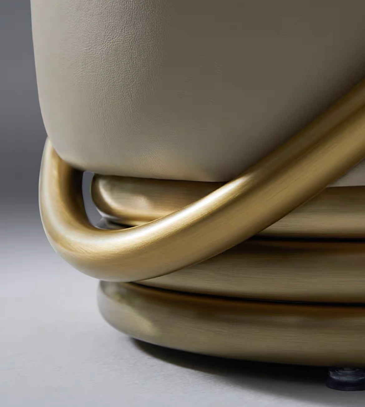 High end dressing stool artificial stainless steel round chair