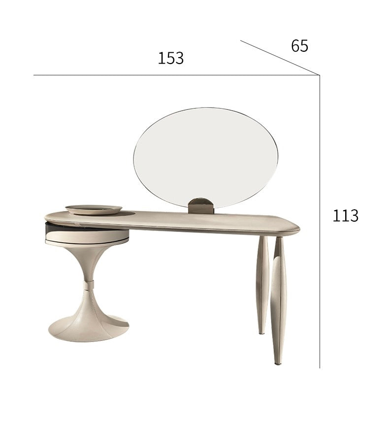 Full body leather dresser elegance lady dresser oval mirror stool