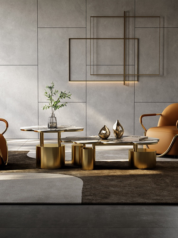Cloud coffee table set luxurious natural marble customized furniture