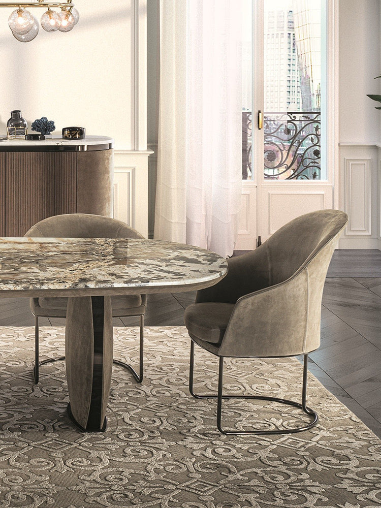 Fancy dining chair luxury leather chair