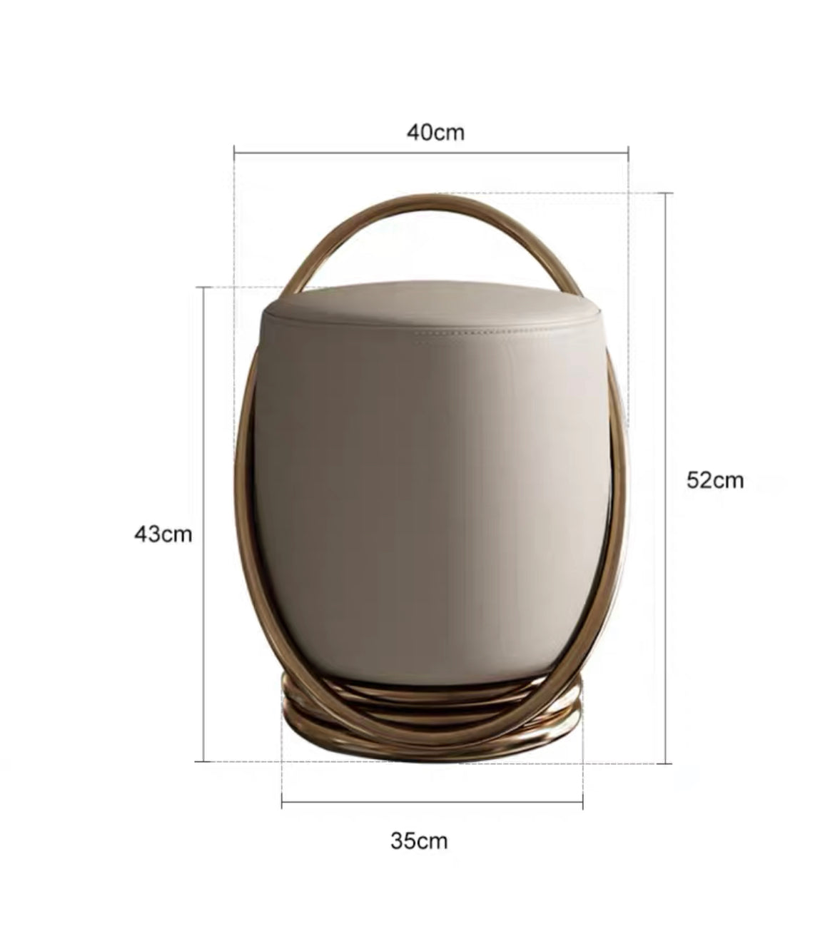 High end dressing stool artificial stainless steel round chair