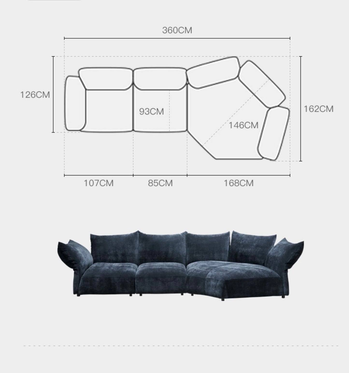 Petals Sofa Flexible Backrest Artistic Sofa Luxurious Living Room