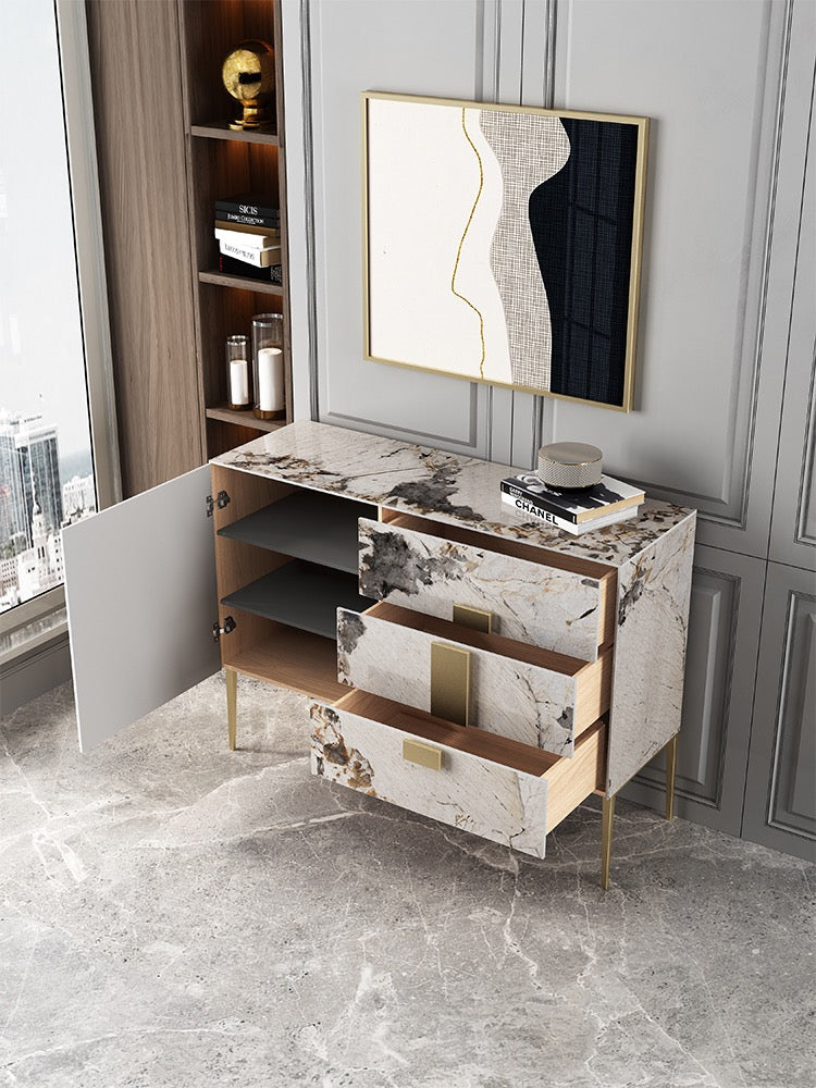 Luxury slim marble Side cabinet sideboard